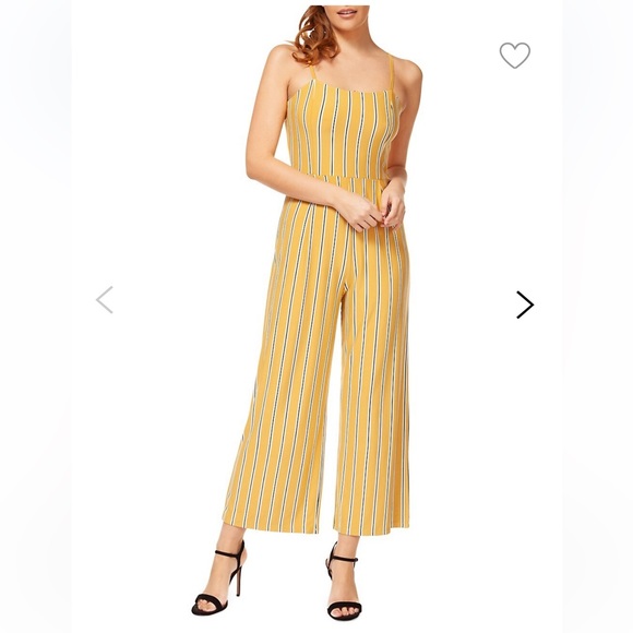 Dex Yellow striped wide-legged jumpsuit Size S - Picture 1 of 8